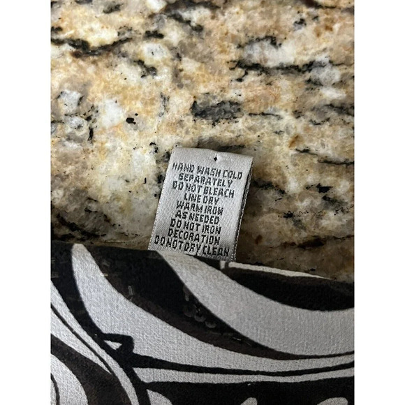 Chicos Womens Paisley Beaded Vneck Pullover Tunic Sheer Boho Peasent Silk 2 - Picture 7 of 9